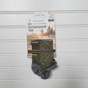 NWT Smartwool Run Zero Cushion Low Ankle Socks-Unisex: Winter Moss
